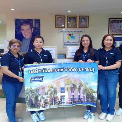 Multibax Public Company Limited Donated the used desk calendars to the Father Ray Foundation, Pattaya Redemptorist School for the Blind.