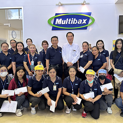 Multibax Public Company Limited provided the scholarships to employees' children and awards to the employees who have completed 20 years of service.