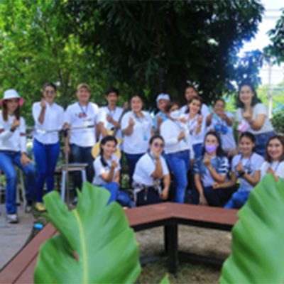 Recreational Music Activities in the garden for staff relaxation 